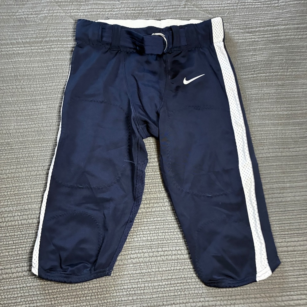Nike Team Football Pants Mens Medium Navy Blue White CI3771-420 Padded Pockets